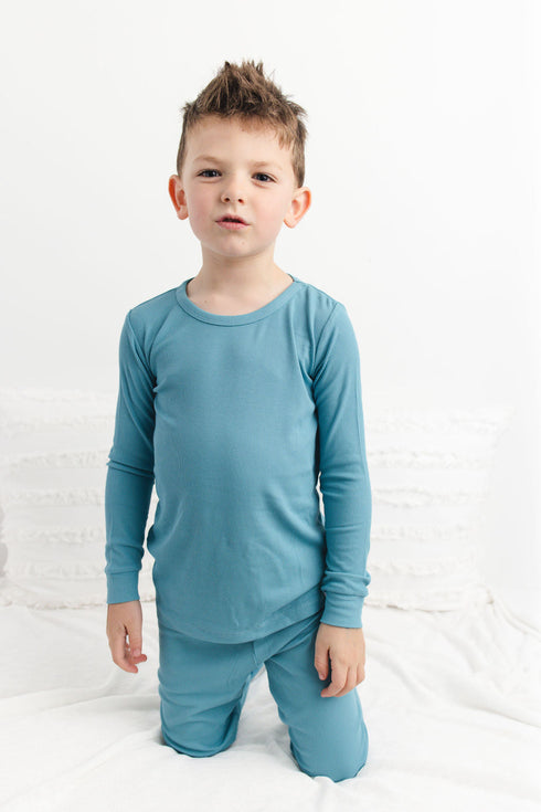 pacific-blue-ribbed-long-sleeve-pjs Big Dreams Little Jammie Session Sophia's Style-5